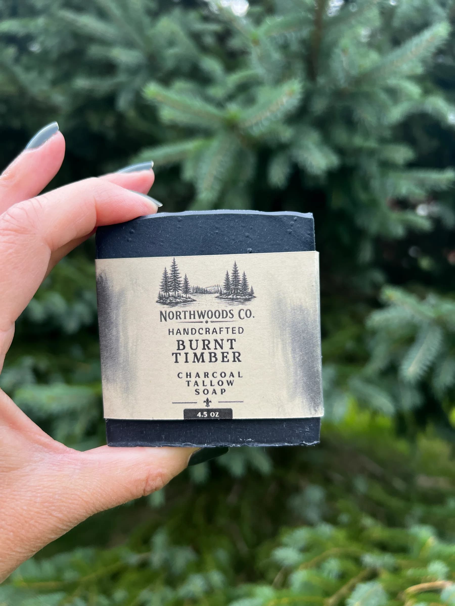 Tallow Charcoal Soap-BURNT TIMBER product photo